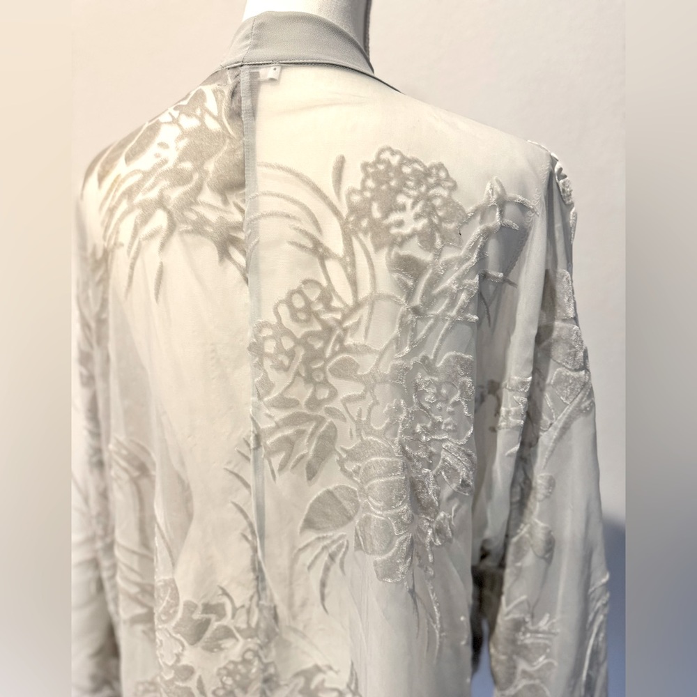 Sheer floral kimono